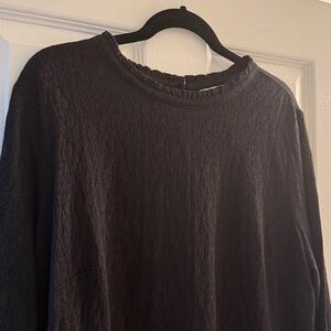 LOFT Black High Neck Long Sleeve Cotton Polyester Lace Blouse Women’s Plus 16 18